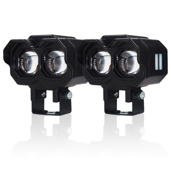 alogeno led con luz ambar 2 lupas dual color