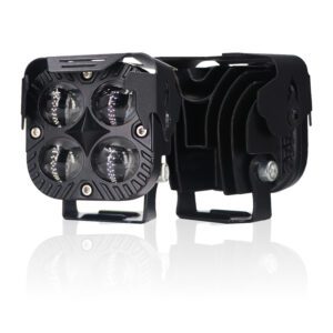 alogeno led cuadrado dual color 4 lupas